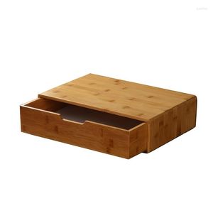 Cajas de almacenamiento caja grande de bambú regalo de papel de escritorio hecho a mano reloj cuadrado de alta calidad organizador de joyas pantalla 36cm 23cm 9cm