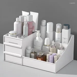 Cajas de almacenamiento de gran capacidad, cajón organizador de maquillaje, joyería, esmalte de uñas, contenedor portátil de escritorio para oficina