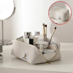 Cajas de almacenamiento de gran capacidad para mujer, bolsa con cremallera para maquillaje cosmético en espiga, organizador de estuche de artículos de tocador y joyería impermeable para viaje