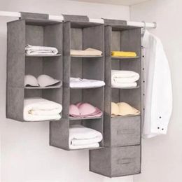 Cajas de almacenamiento Capa de colgantes Tipo de bolsa lavable Armario Portable 1/3/4/5 Cajón de ropa de ropa
