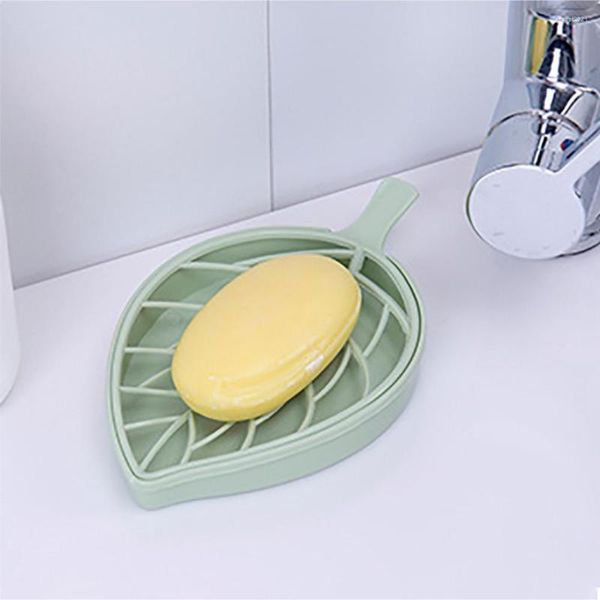 Boîtes de rangement en forme de feuille boîte à savon assiette multi-fonctionnelle ménage salle de bain douche plateau support étui conteneur