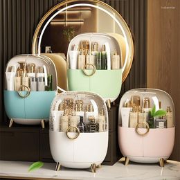 Boîtes de rangement lumière luxe moderne bureau anti-poussière cosmétiques boîte vanité salle de bain soins de la peau rouge à lèvres maquillage brosse bijoux