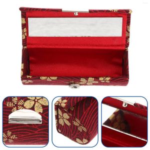 Opslagboxen Lipstick Case HolderStorage Mirror Boxlip For Organizer Vintage Makeup Floral Travel Gift Purse Kit Houders Cases Stick