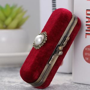 Opbergdozen lippenstifthouder behuizing Organisator Lip Box Purse Gloss Mirror Makeup Vintage sieraden Travel Carry Packaging Pocket