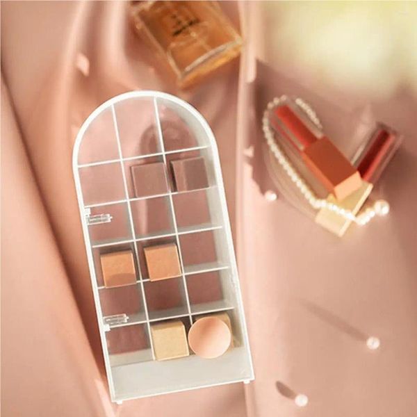 Cajas de almacenamiento Organizador de maquillaje Lip Gloss 18 Space Beauty Cosmetic Caja para la decoración del dormitorio de la cómoda del baño