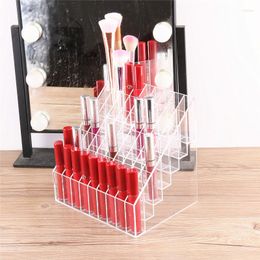 Boîtes de rangement rouge à lèvres boîte en plastique bureau salle de bain chambre coiffeuse cosmétique maquillage brosse brillant à lèvres huile à clapet organisateur