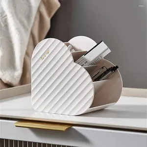 Boîtes de rangement Boîte de maquillage Boîte à quatre compartiments Brosse de brosses en forme de coeur pour multi-capacités multipliées multifonctionnelles