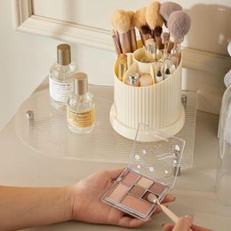 Boîtes de rangement Makeup Brush Bodet Transparent Visible Organizer anti-poussière Boîte à lèvres Bouleau de bureau