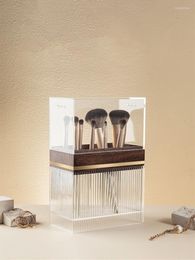 Opbergboxen make -up borstelbus stofdichte desktop transparante cosmetische doos acryl geavanceerde sense dressoir planken