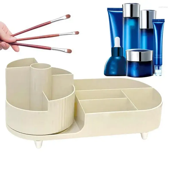 Boîtes de rangement Makeup Brush Holder Organisateur polyvalent grand support divisé pour les rouges à lèvres Eyeliner Pen à crayon Courte Cosmetics Cosmetics