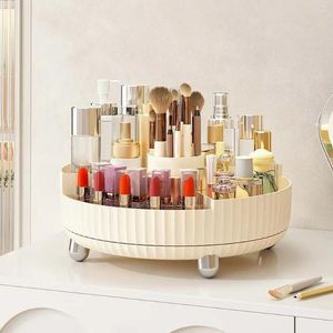 Boîtes de rangement porte-brosse de maquillage, organisateur de plateau tournant, support cosmétique rond polyvalent à 360 degrés pour pinceaux et rouges à lèvres