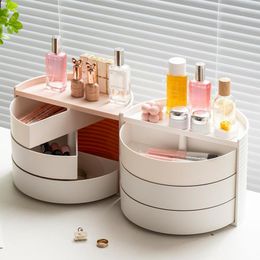 Boîtes de rangement organisateur de bureau de maquillage fabrication exquise boîte rotative à 360 degrés salle de bain comptoir beauté de bureau