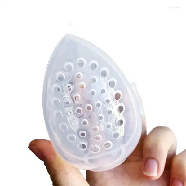 Cajas de almacenamiento para maquillaje, organizador a prueba de polvo, esponja cosmética, estuche transparente en forma de huevo, maquillaje