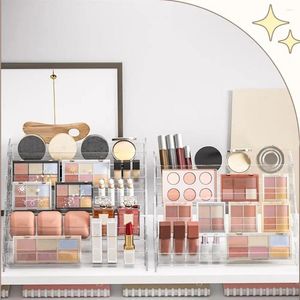 Opslagboxen Make -up Organizer Box Transparant Desktop 5 Laagcompartimenten Grote capaciteit Cosmetische displayhouder