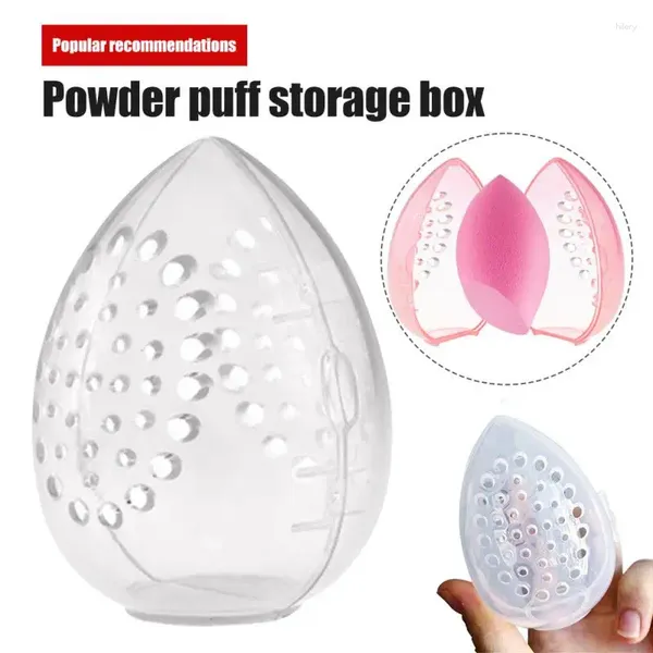 Boîtes de rangement maquillage éponges support de boîtier en plastique protable en poudre imperméable maquilleur de poudre de maquillage des organisateurs d'oeufs outils cosmétiques