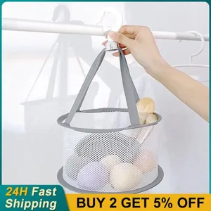 Boîtes de rangement outil de maquillage panier suspendu Sac de séchage net Sponge Windproof Egg chaussette tissée