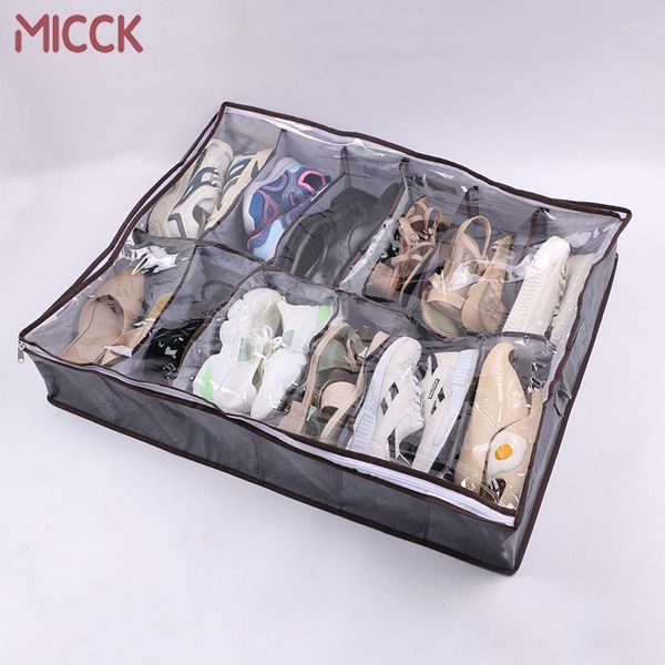 Boîtes de rangement MICCK Boîte non tissée Chaussures pliables Conteneur de vêtements Organisateur respirant Garde-robe Drawe Conteneurs