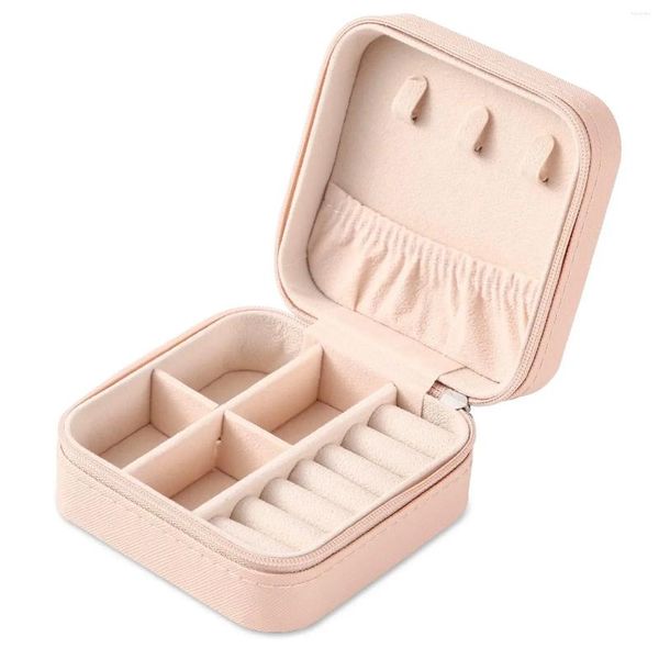 Cajas de almacenamiento Mini estuche de viaje para joyería, soporte portátil para anillos, pendientes, collares, organizador, regalos para niñas y mujeres.