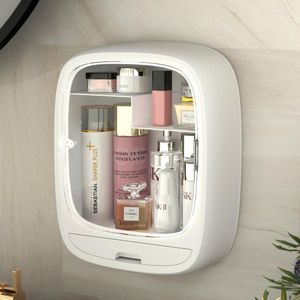 Opslagboxen Multi-functiebox Punch-vrije wandgemonteerde make-uporganisatoren met lade grote capaciteit badkamer cosmetisch