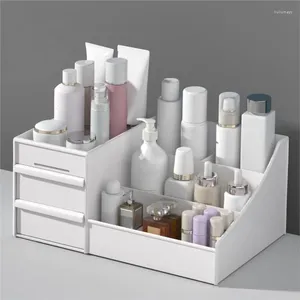 Boîtes de rangement multi-fonctionnelles, organisateur de cosmétiques de bureau, boîte de conception de tiroir de dortoir, étagère de brosse de maquillage de rouge à lèvres anti-poussière