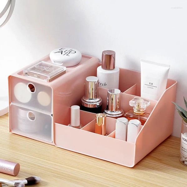 Boîtes de rangement multi-fonctionnelles en plastique, organisateur de cosmétiques de bureau, vanité domestique, salon, tiroir de télécommande, bijoux nordiques