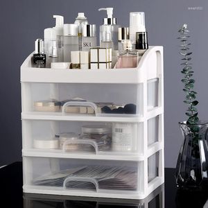 Boîtes de rangement Multi-couches Grande capacité Organisateur de maquillage Femmes Soins de la peau Coiffeuse Beauté Cas Bijoux Vernis À Ongles Cosmétique Boîte