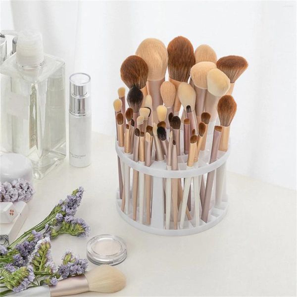 Boîtes de rangement pinceaux de maquillage multifonctions porte-brosse cosmétique support sec à l'air en plastique solide Sto