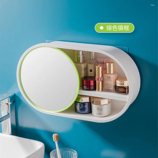 Cajas de almacenamiento Mirror de cajas multifuncionales Cosméticos fáciles de limpiar de cuidado de la piel