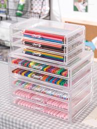 Opslagboxen Multifunctionele desktoporganisator Pen Washi Tape Holder Make -up Box School Office Accessoires Stuursdiensten