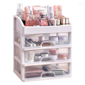 Opbergdozen Multifunctioneel plastic cosmetische doos Desktoplade Office Make -up Lipstick Organizer badkamerrek