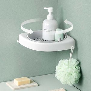 Boîtes de rangement multifonctions en plastique, étagères murales rotatives pour salle de bain, sans perceuse, étagère de douche, boîte PP