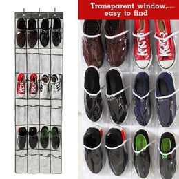 Cajas de almacenamiento Bolsa de zapato ordenada y ordenada para la puerta del baño 24 bolsillos