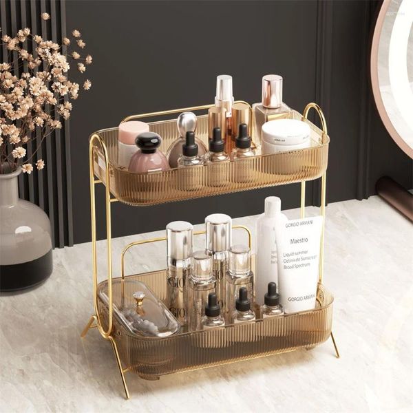 Boîtes de rangement Organisateur de Cosmetics Dresher Light Luxury Le fond peut être tiré facilement de grande capacité Masque Skin Care Rack amovible