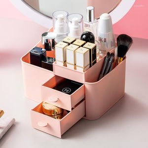 Opbergdozen Organisator Makup Plastic Organiseren Boxe Badkamer Lipstick Sieraden Case Borstel Holder Make -up sieraden Parfums