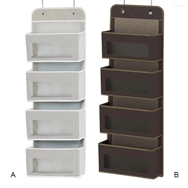 Cajas de almacenamiento sobre la puerta, bolsa colgante para dormitorio, tela de malla, soporte de bolsillo, armario, estante interior, suministros organizadores