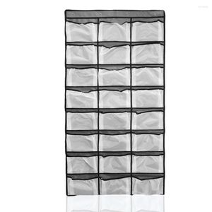 Opbergdozen boven de deur Wandhangentas 24 roosters Kinderkast Garderobe Ruimte Saving Fabric Pouch Hoeden Dorm Organizer met mesh-zakken