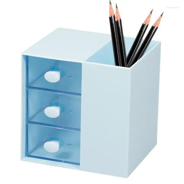 Boîtes de rangement porte-crayons, organisateur de maquillage pour vanité, petit bureau avec tiroirs, papeterie de bureau