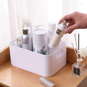 Cajas de almacenamiento, cesta de plástico, organizadores de maquillaje cosmético para baño, caja de aperitivos para artículos diversos de escritorio de cocina