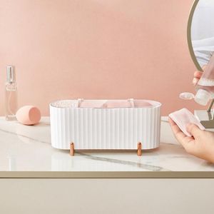 Opslagboxen Plastic cosmetica Elimineer rommel met deksel bureaubladbox multifunctionele houder voor badkamer
