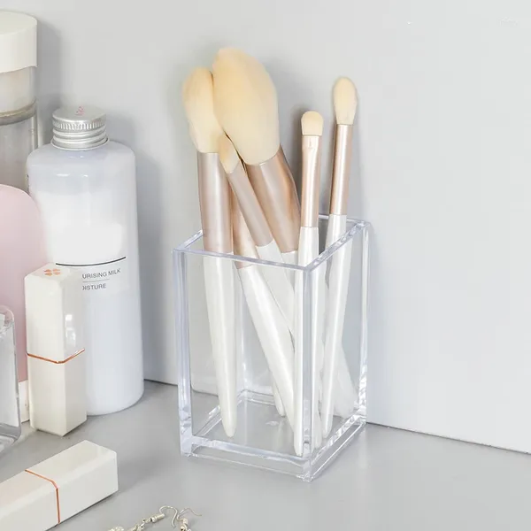 Boîtes de rangement en plastique maquillage en plastique Pot acrylique pour le support du support de cosmétique Récipient cosmétique