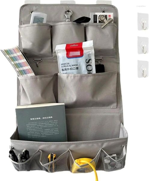 Cajas de almacenamiento Pockets Lino de algodón Puerta de pared de tela colgante Organizador de bolsas de bolsas Armario de vestuario