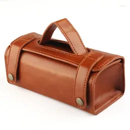 Opbergdozen PU Privéniveau Travel Wash Bag Dopp Kit Heren Scheerleer Toiletiebassen scheren