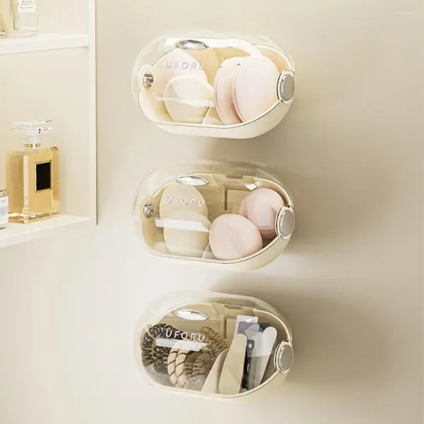 Boîtes de rangement sans poinçon, boîte à œufs de beauté, couvercle Transparent, grande ouverture, bouffante de poudre, support de maquillage, étui organisateur