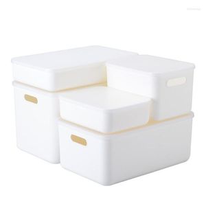 Opbergdozen pure witte mand garderobe lade binnenste organizer doos bureaublad cosmetica met deksel briefpapier