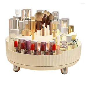 Boîtes de rangement Organisateur de maquillage rotatif Organisateur à 360 degrés Cosmetic Box Brush Brush Bathroom Bathroom Rack pour Cosmetics Lipstick Case