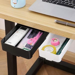 Opbergdozen Zelfstickpotlood onder de bureaulade Type Doos Desktop Organisator Office Tabel Studenten Stationery Invisible