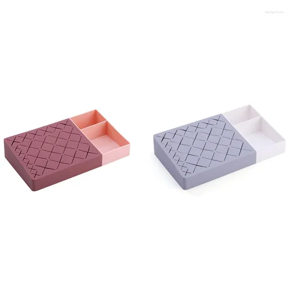 Cajas de almacenamiento organizador de silicona, estante para lápiz labial, escritorio cosmético, brillo de labios, caja organizadora de esmalte, estante para maquillaje