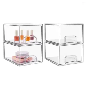 Opbergdozen Stapelbare Containers Cosmetische Organizer Lade Met Capaciteit Voor Badkamer Teller Dressoir Kasten Ijdelheid