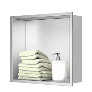 Boîtes de rangement Organisateur de niche de douche en acier inoxydable 12x12 résistant aux intempéries résistants à la rouille et étagère de montage mural carré