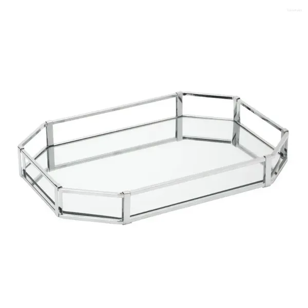 Cajas de almacenamiento Organizador de bandeja de baño Diseño de octágono Chrome UPC 633125303680 Importado